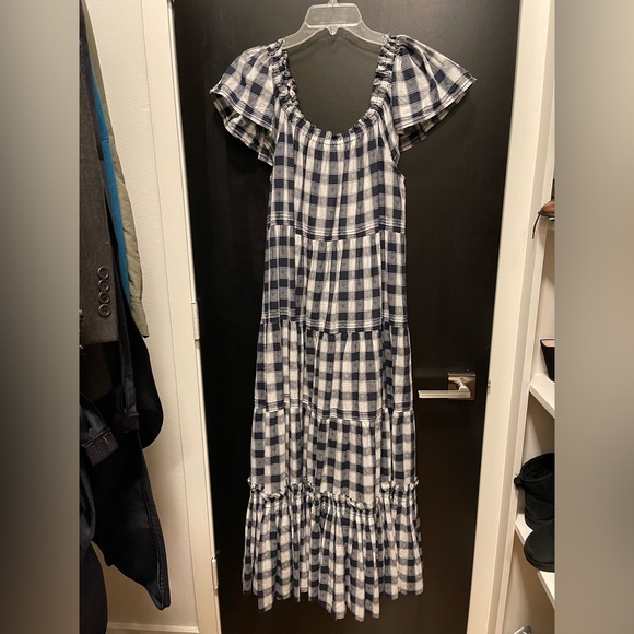 The Great The Nightingale Gingham Dress in Navy - Picture 3 of 6